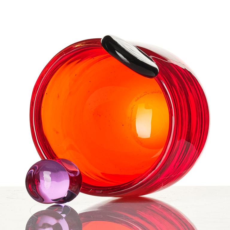 Oiva Toikka, a "Pompom" glass vase, Nuutajärvi, Notsjö, Finland, late 1960s.