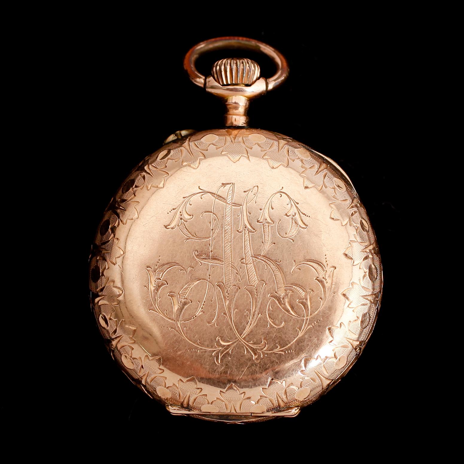 FICKUR, 14 k guld, sekelskiftet 1900.