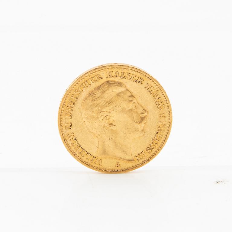 Gold coin 20 marks 1914 German Empire (Prussia) Wilhelm II.