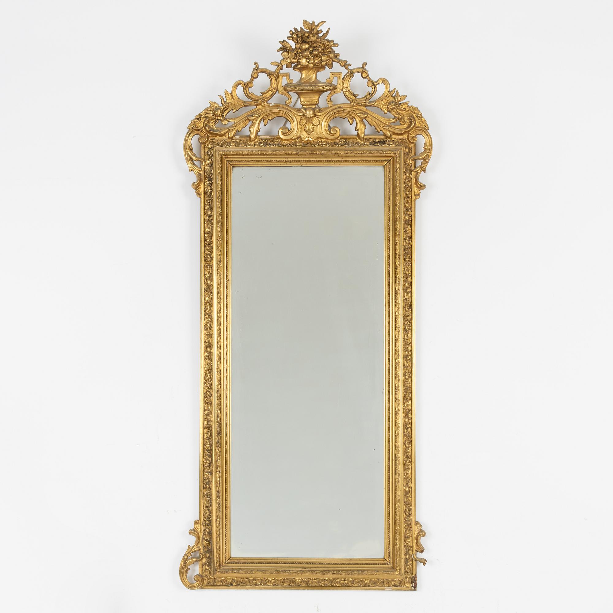 Spegel och konsolbord, rokokostil 1800-tal.