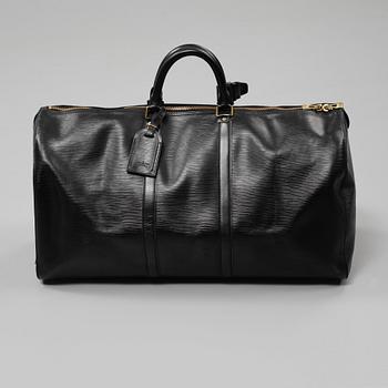 VÄSKA, "Keepall 55 Epi Black", Louis Vuitton,