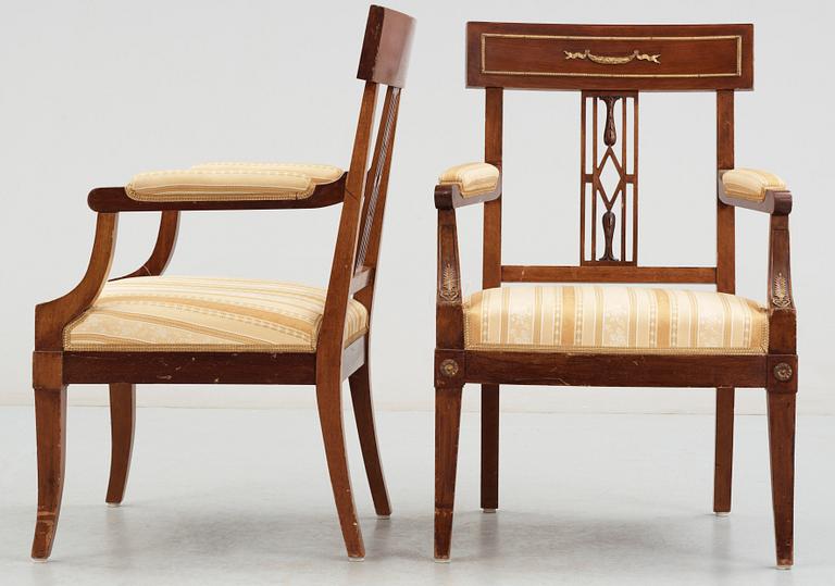 SALONGSGRUPP, 6 delar, empire-stil, 1900-talets början.