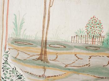 A wall panel, 19th Century.