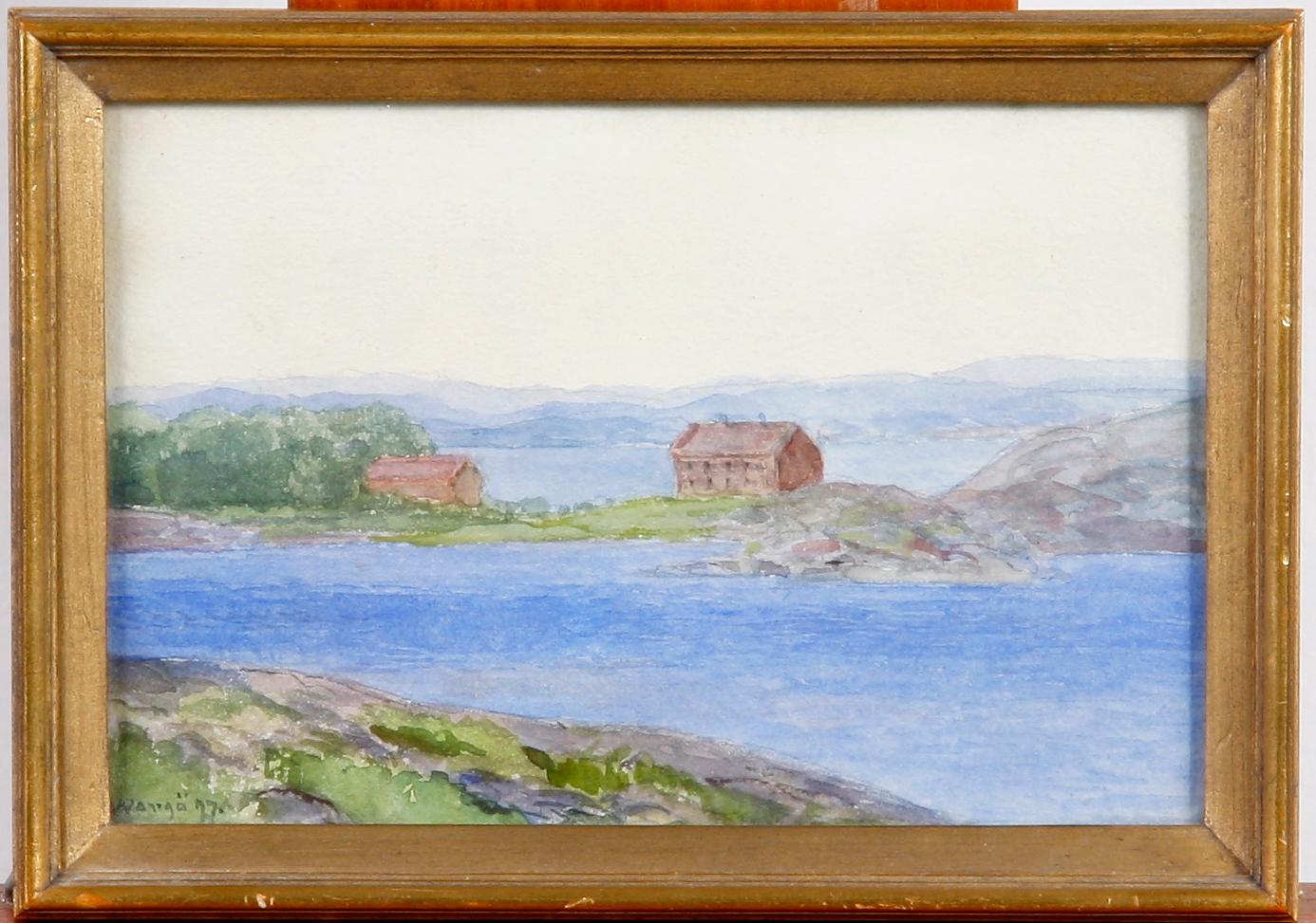 BILLING, ANNA. Akvareller, 3 st. Bla sign o dat Rättvik 1916.