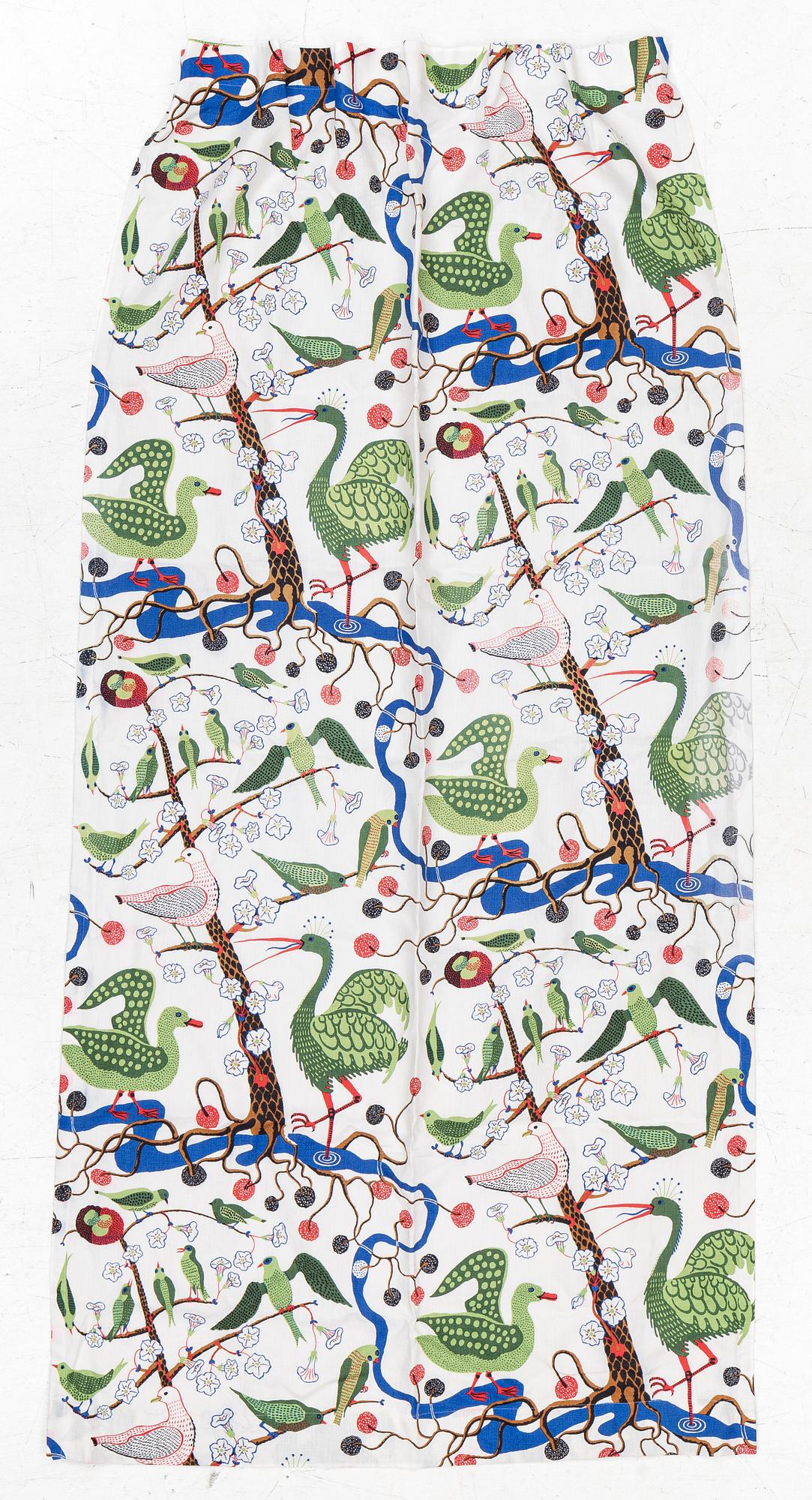 Josef Frank, a 'Gröna Fåglar' curtain, Svenskt Tenn.