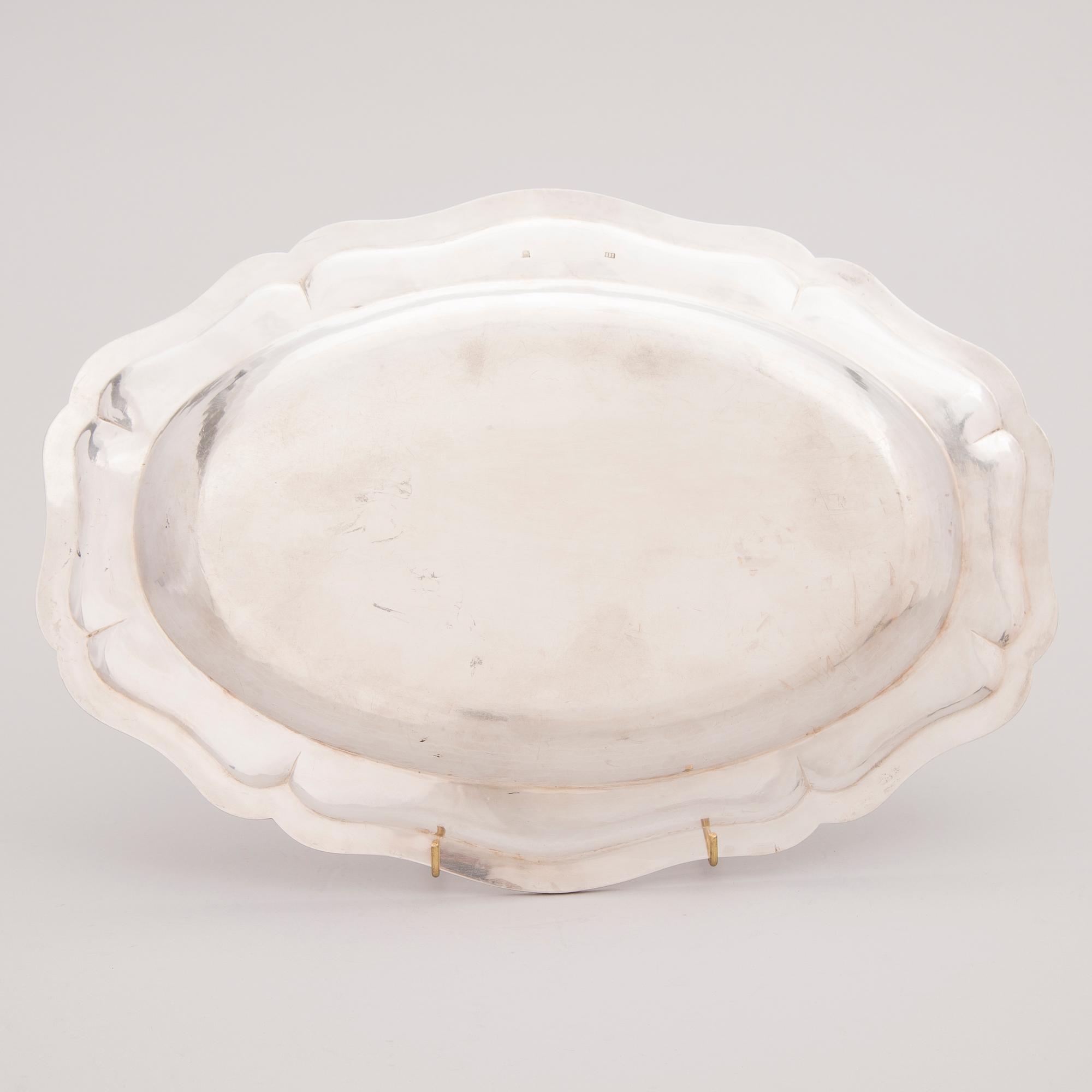 SERVERINGSFAT, silver, Johann Hues, Hamburg, 1700-talets slut.