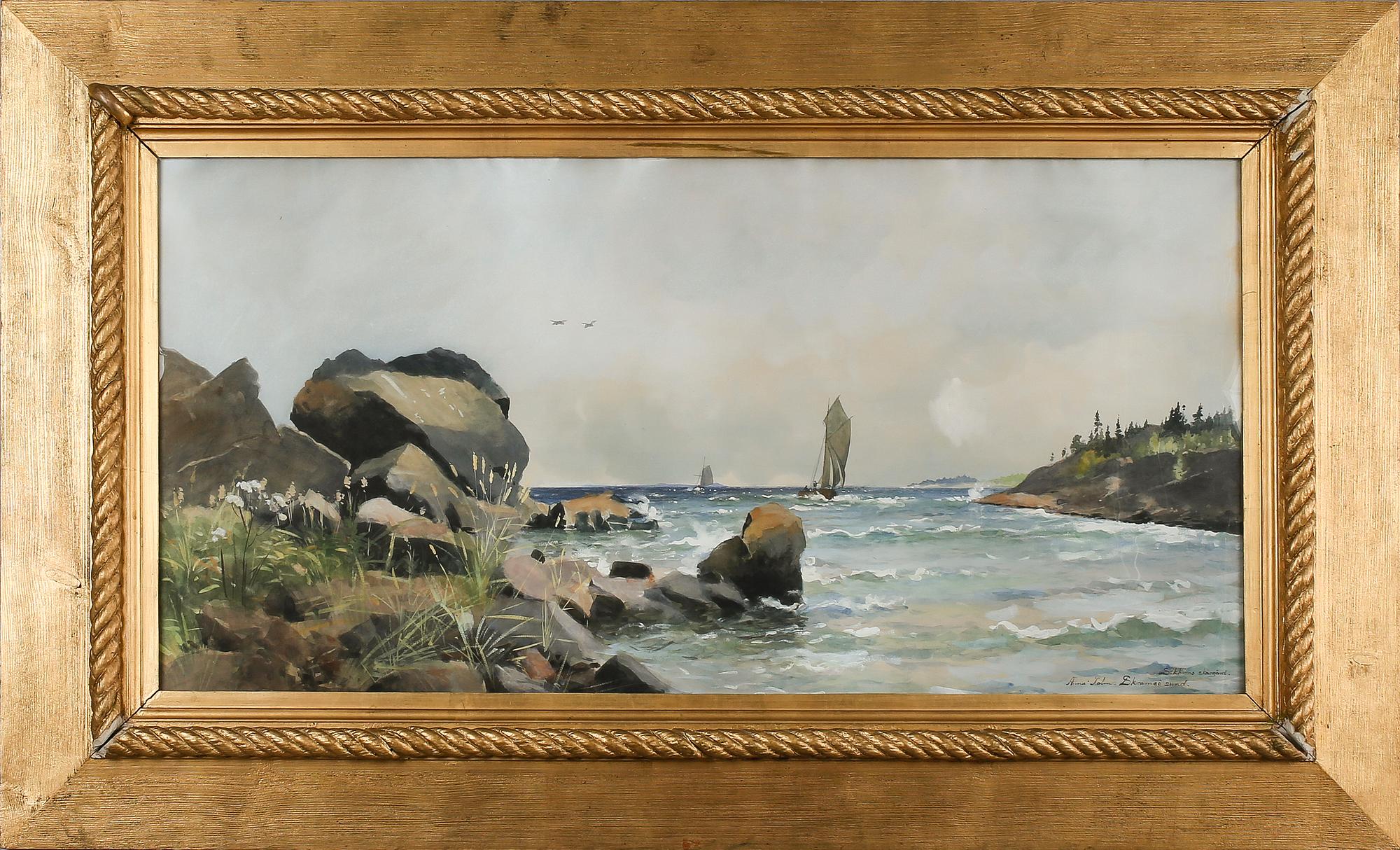 ANNA PALM DE ROSA, akvarell, signerad.