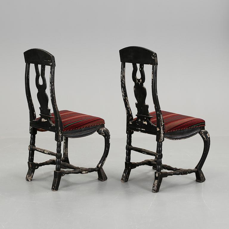 STOLAR, ett par, barockstil, 1800-tal.