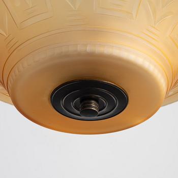 Edward Hald, a ceiling lamp, Orrefors, 1930s.