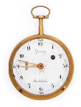 A gold verge pocket watch, Stockholm 18th century.
