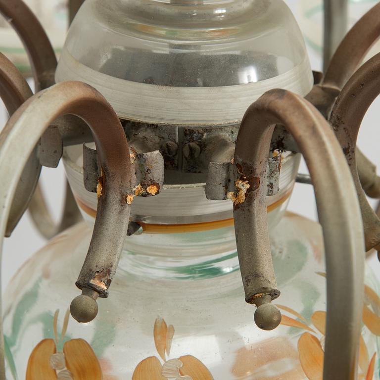 Paavo Tynell, A 1940s '1752/8' chandelier, for Taito and Kauklahden Lasitehdas. Finland.