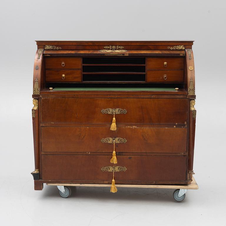 Rullklaffssekretär, Empire, 1800-talets första hälft.