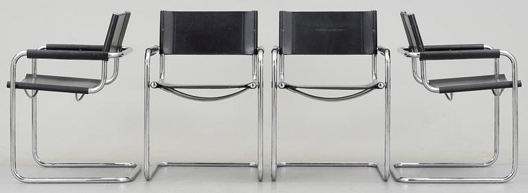 KARMSTOLAR, 4 st, Bauhaus-typ, Fasem, 1900-talets andra hälft.