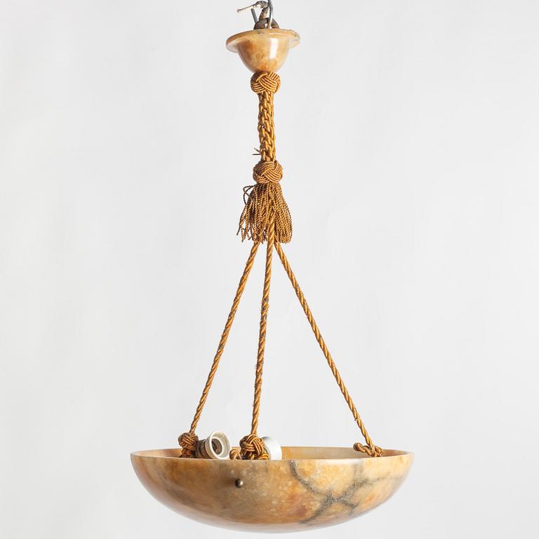 An alabaster ceiling lamp, 1920s.