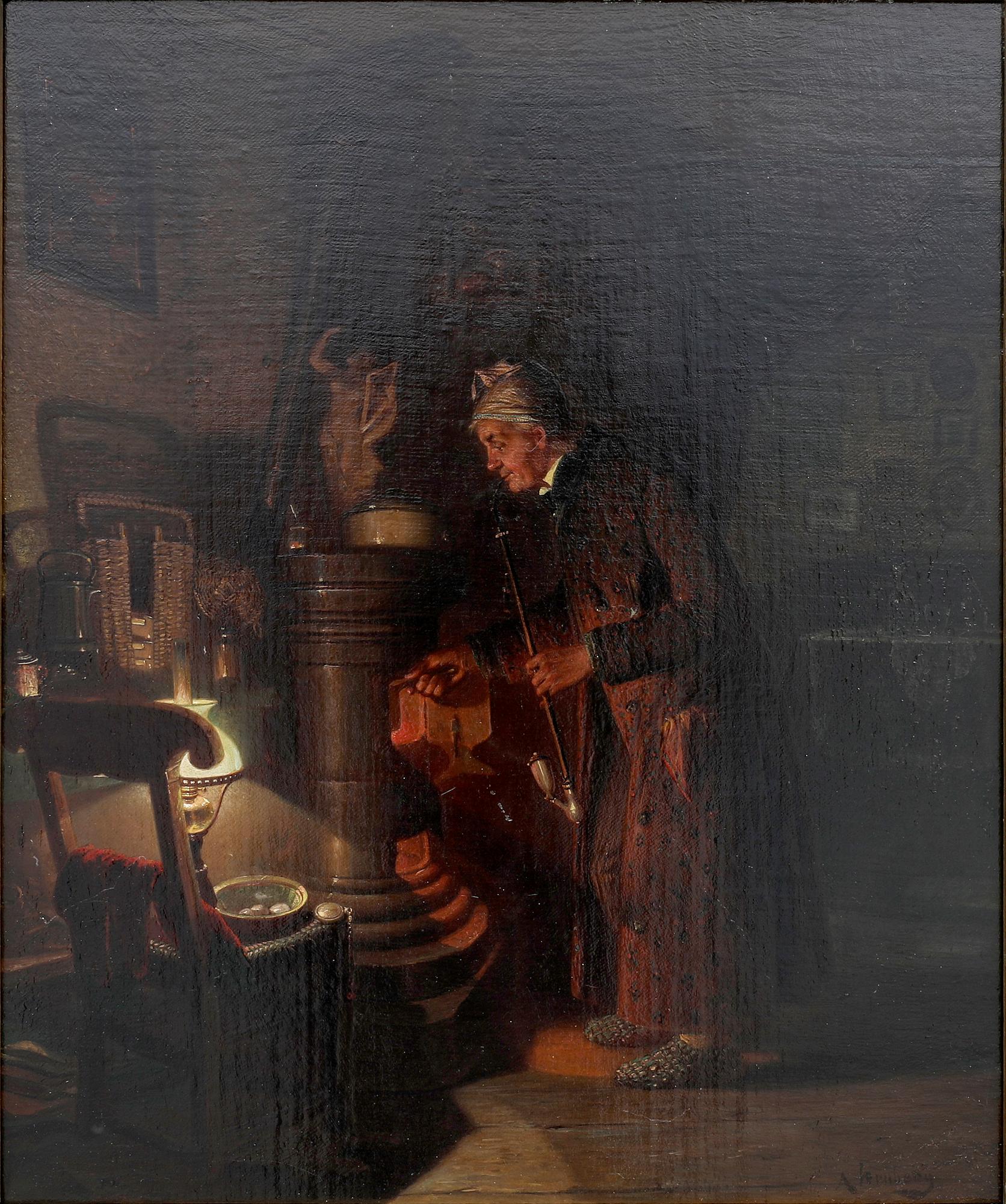 August Jernberg, Vid kaminen.