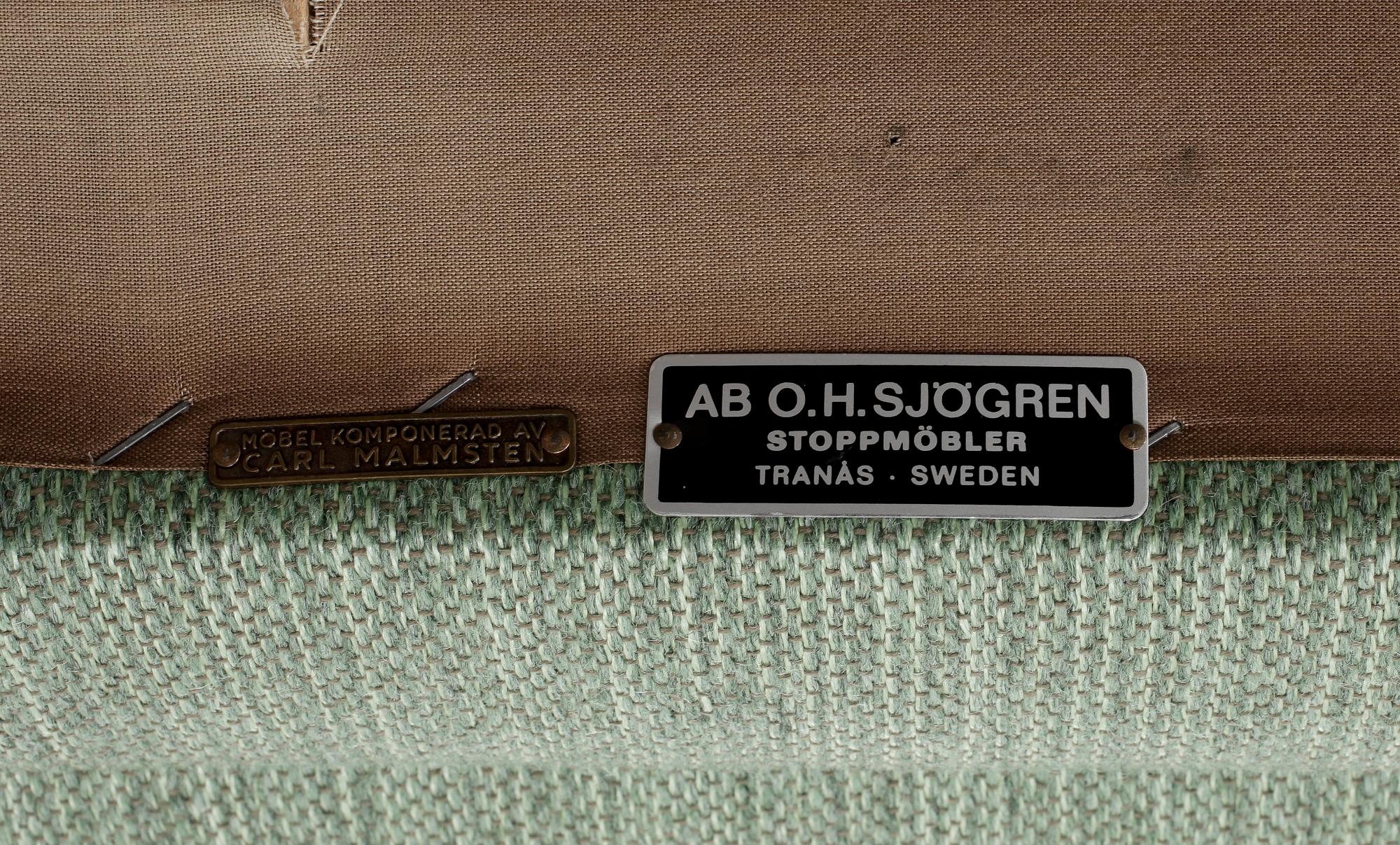SOFFA, "Samsas", Carl Malmsten, O H Sjögrens Stoppmöbler, Tranås.
