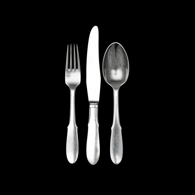 BESTICK, 28 delar, rostfritt stål, "Mitra", Gundolph Albertus, Georg Jensen, Danmark.