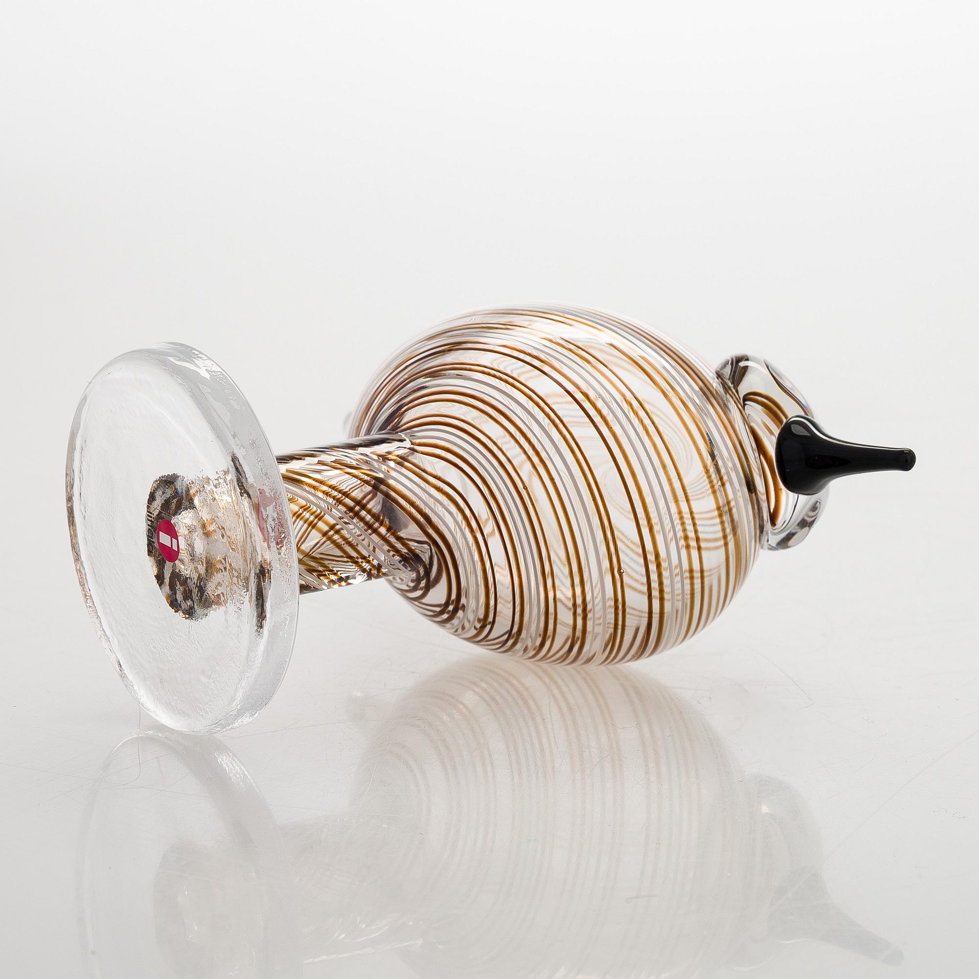 Oiva Toikka, glasfågel, "Plover", signerad O. Toikka Nuutajärvi.