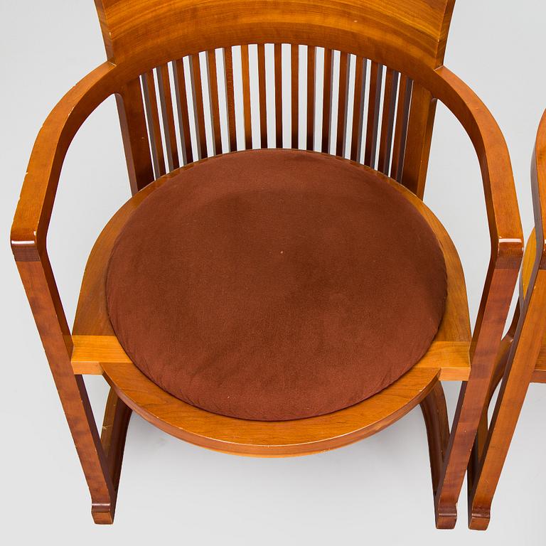Frank Lloyd Wright, käsinojatuoleja, 4 kpl, mallinumero 606, ”Barrel”, Cassina.