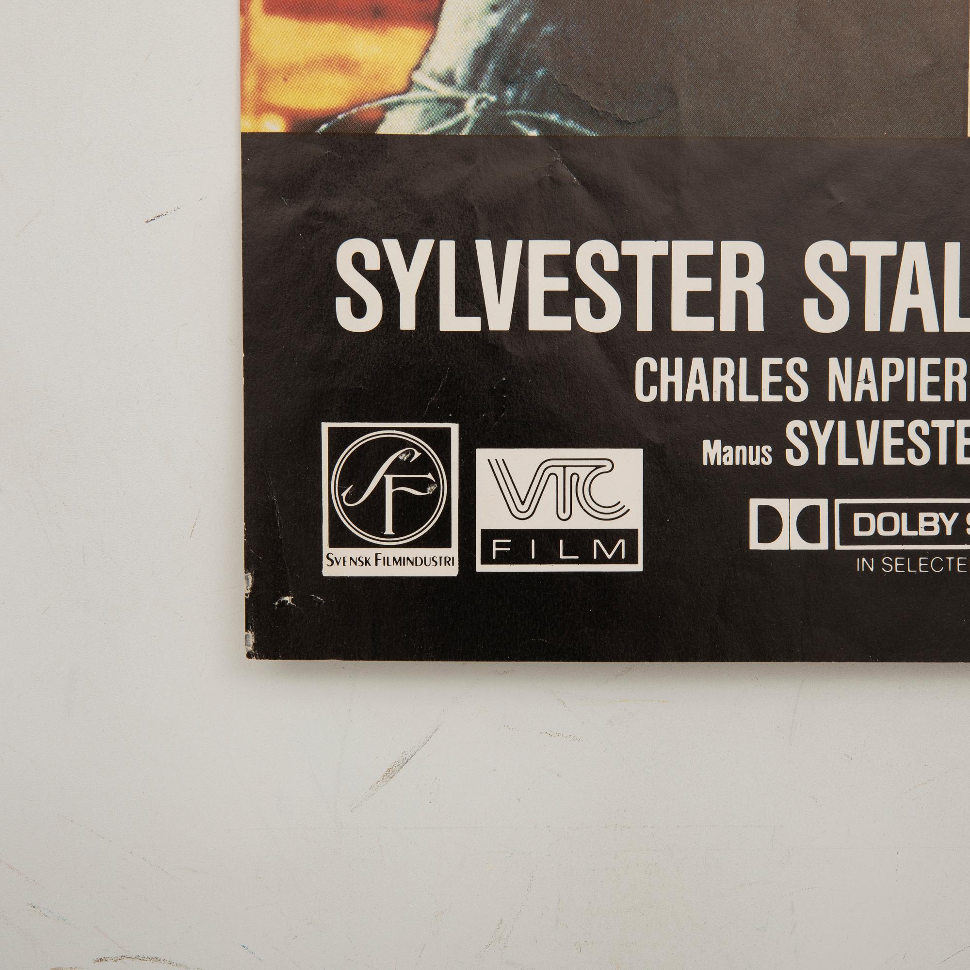Flmaffisch Syvlester Stallone "Rambo First Blood II" 1985.