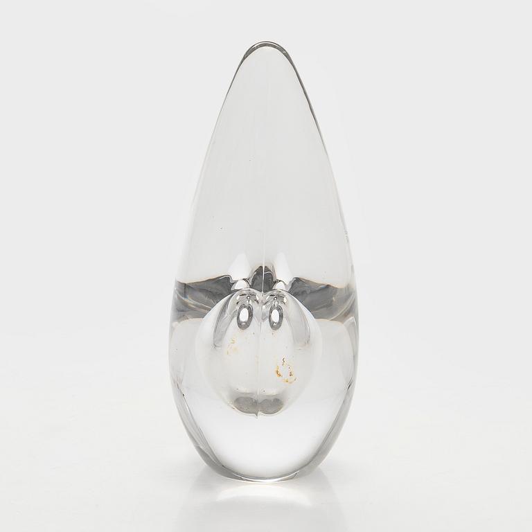 Timo Sarpaneva, lasiveistos, "Linnunpää" signeerattu Timo Sarpaneva Iittala -56.