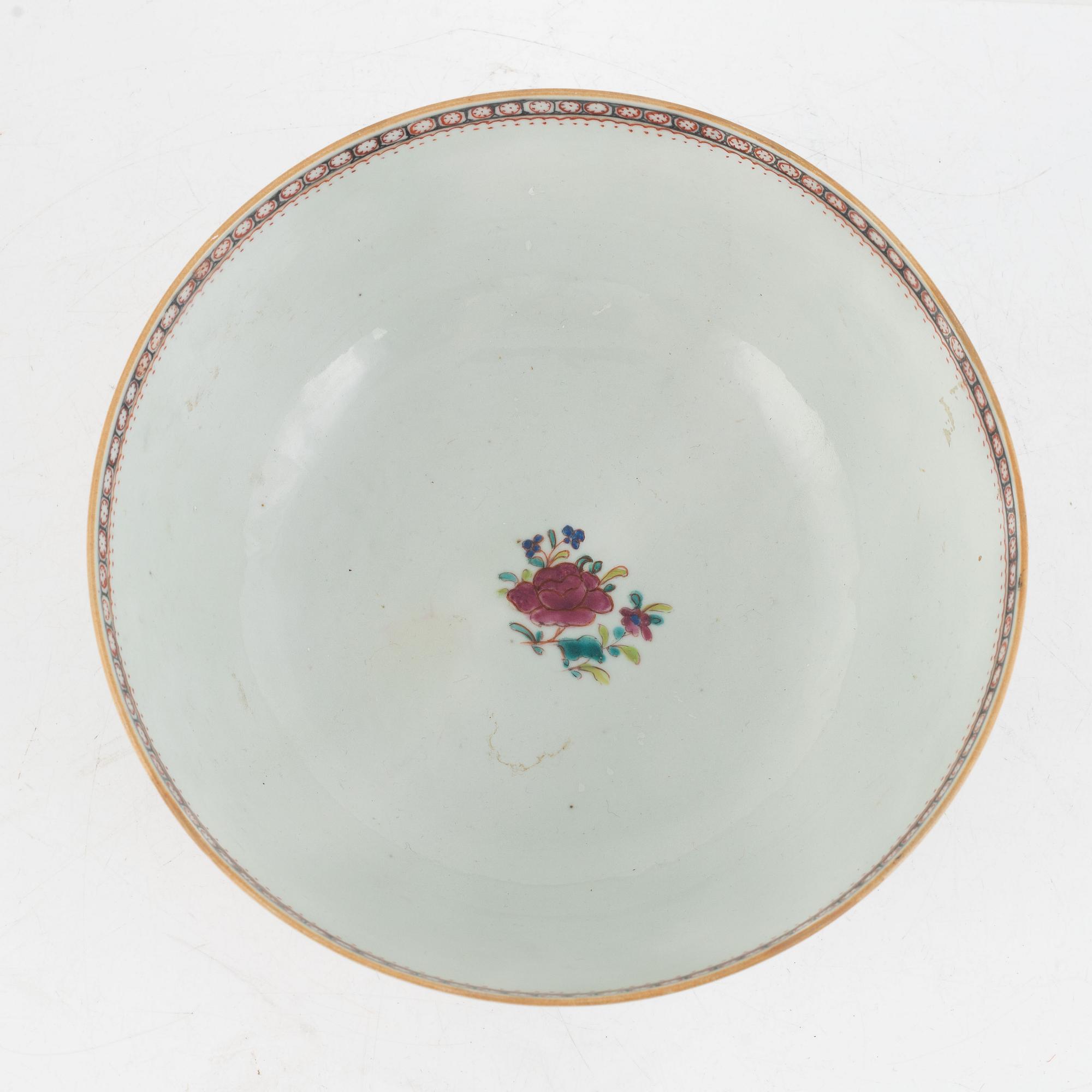 Bålskål, porslin, Kina, Qingdynastin, Qianlong (1736-95).