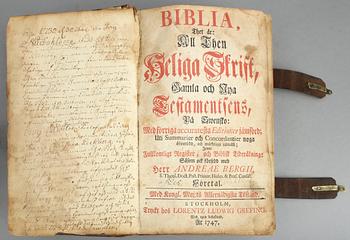BIBEL, 1747. "Biblia, then heliga skrift".