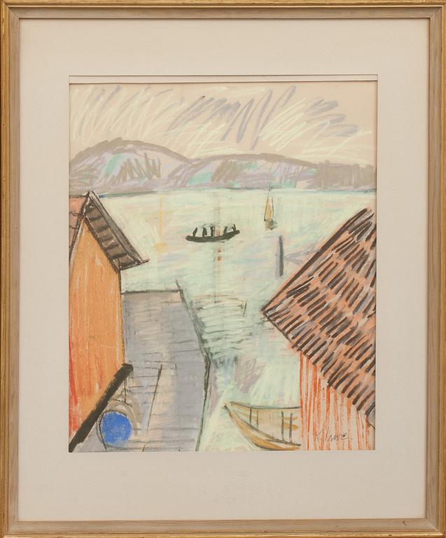 KNUT IRWE, pastell. Signerad.