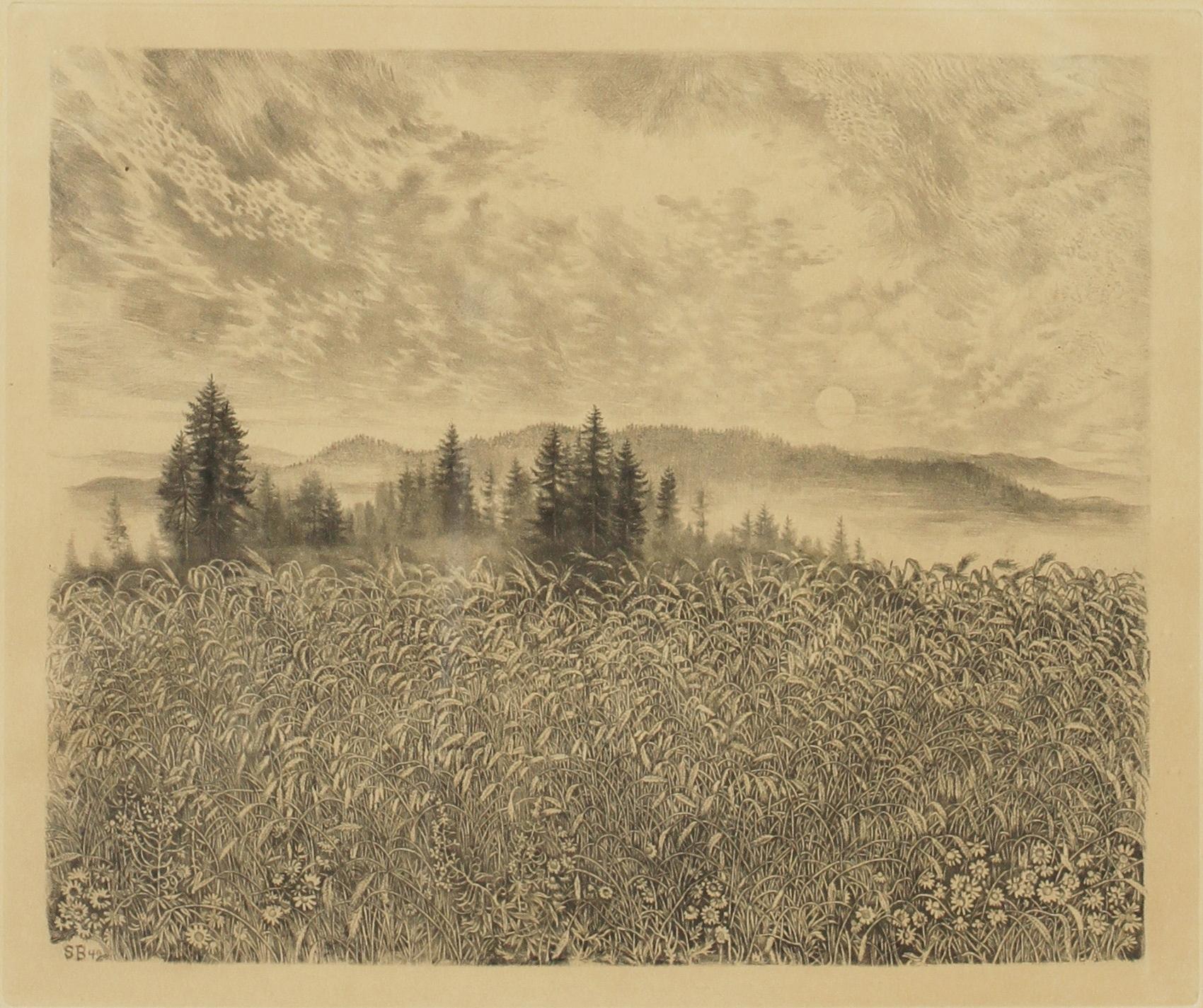 STIG BORGLIND, etsning. Sign.