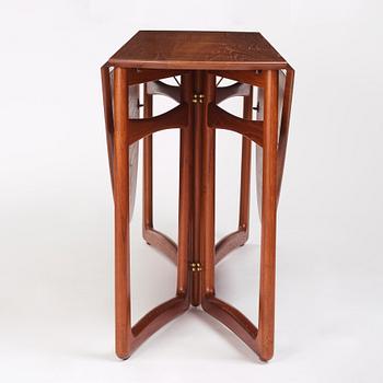 Peter Hvidt & Orla Mølgaard Nielsen, a teak gate leg dining table, France & Son, Denmark, 1950s-1960s.