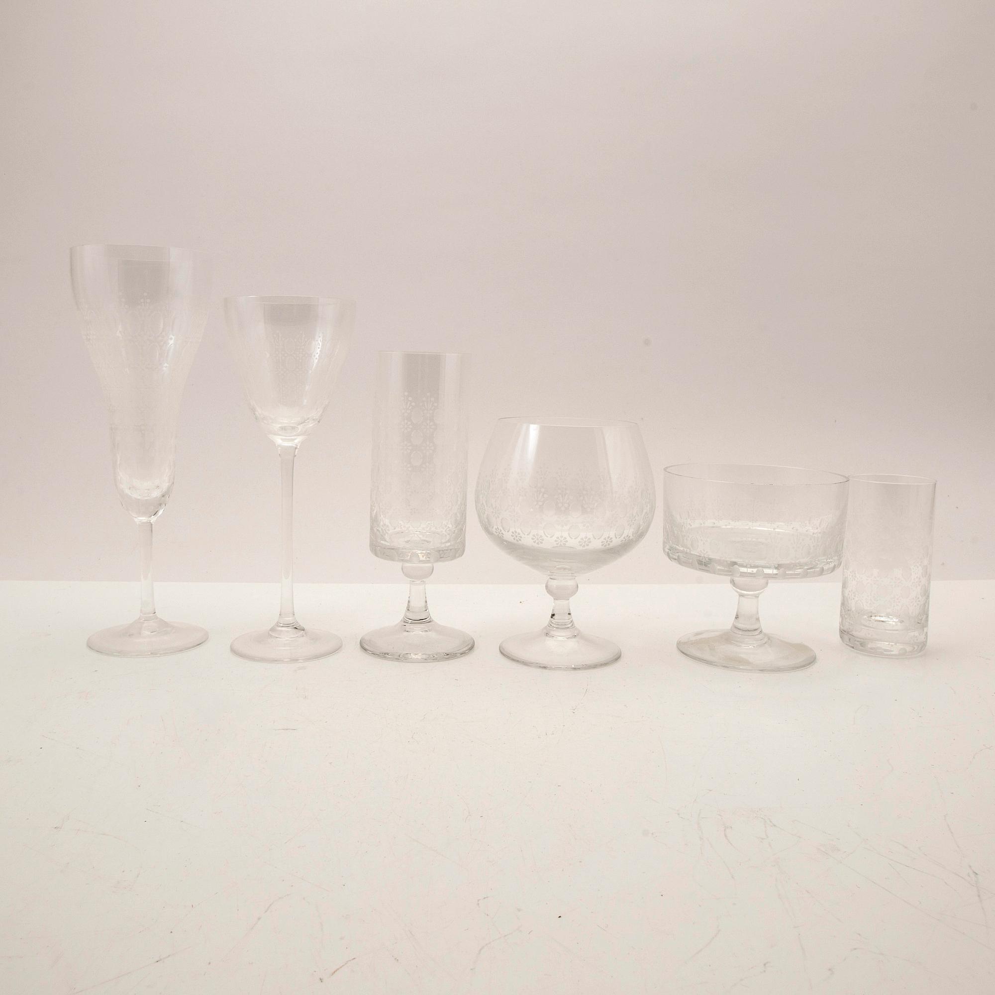 Glass service, 41 pieces, Rosenthal, "Classic Rose", 20th century.