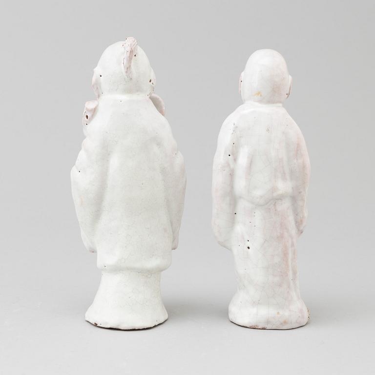Two earthenware figurines, 20th century.