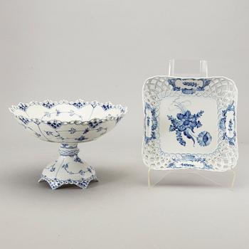 A bowl and plate Royal Copenhagen Denmark later part of the 20th century.
