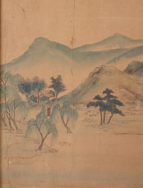 A long scroll painting by unknown Chinese artist, Qing dynasty/early 20th Century.