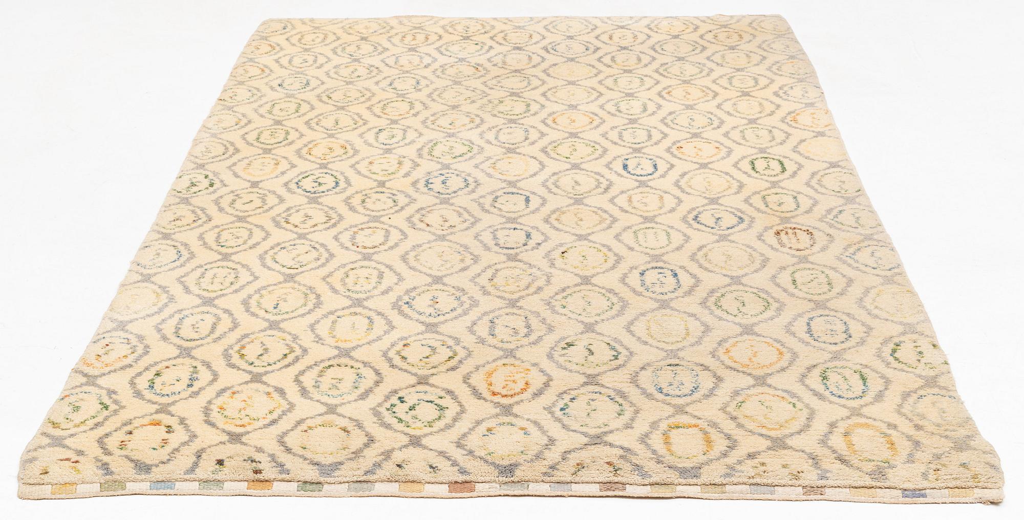 Ingrid Hellman-Knafve, rug, 'Lökar', knotted pile, 324 x 185.5 cm, signed IH-53.