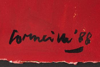 Beverloo Corneille, blandteknik på grafisk grund, signerad Corneille och daterad -88.