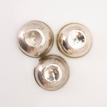 Tumblers, 3, silver, Conrad Gadd (active 1725–1750), Kristianstad.