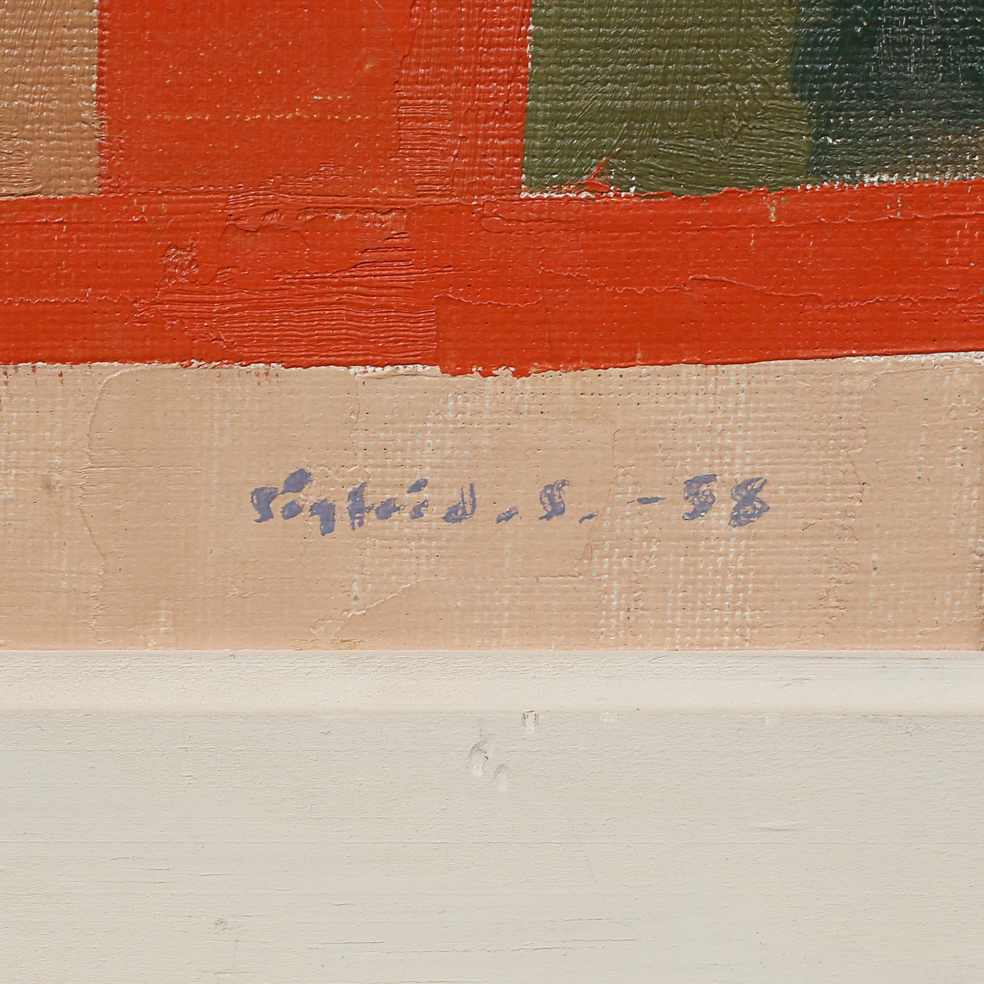 SIGFRID SÖDERGREN, olja på pannå, signerad och daterad -58.