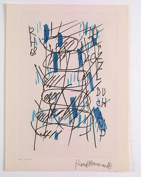 Portfolio with 13 signed and numbered prints, 1971, "Monument a Christophe Colomb et a Marcel Duchamp".