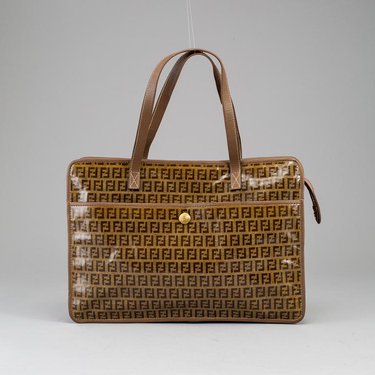 FENDI, a textile handbag.