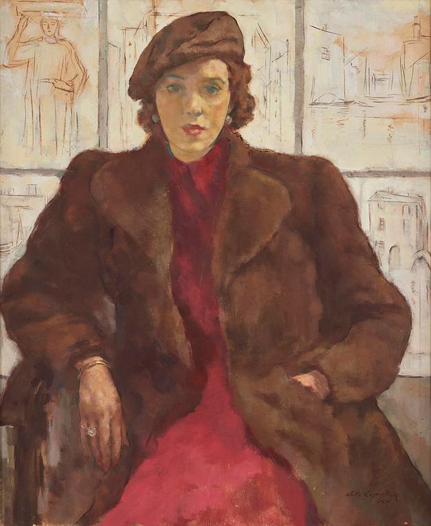 Lotte Laserstein, The lady in fur (the gallerist Signe Schultz).