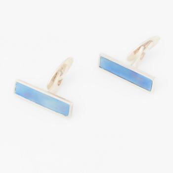 Jan Brunk, manschettknappar, sterlingsilver och emalj, Stockholm, 1992.