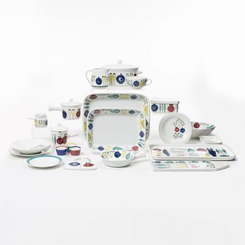 Marianne Westman, Dinner service, 73 pieces, flintware, “Picknick” and “Pomona”, Rörstrand, 1950s–60s.