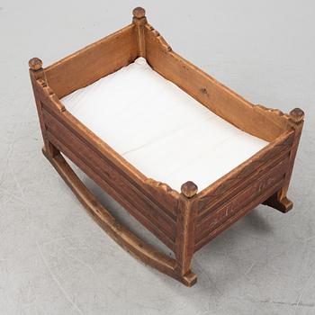 A Swedish cradle, Hälsingland, probably. Dated 1851.