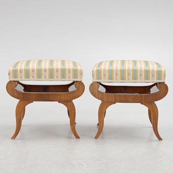 A pair of Karl-Johan ottomans, 19th century.