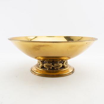Skål på fot "Kunga-skålen" Ystad metall 1900-talets mitt andra hälft mässing.