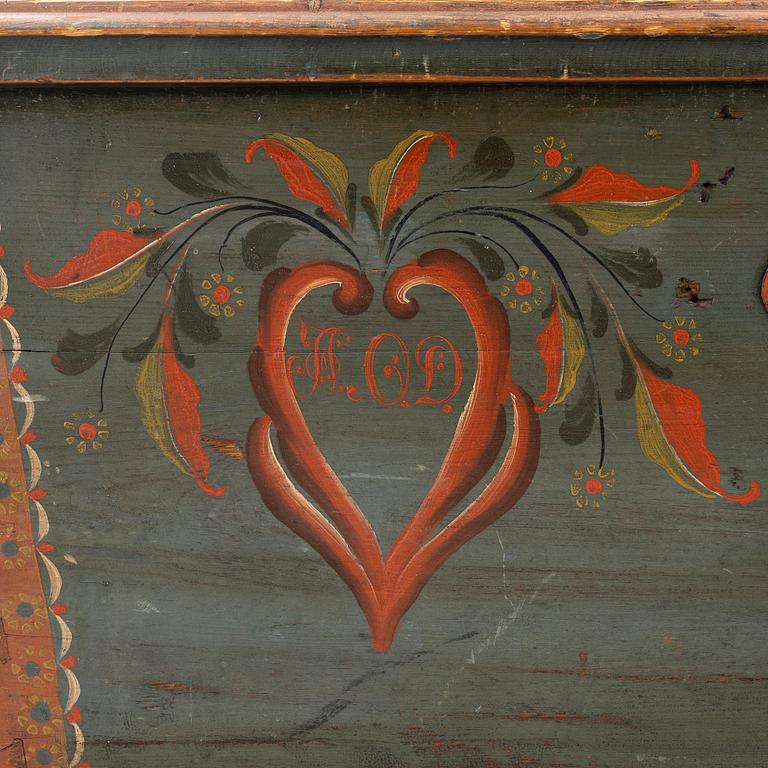 A Swedish painted chest, dated 1815.