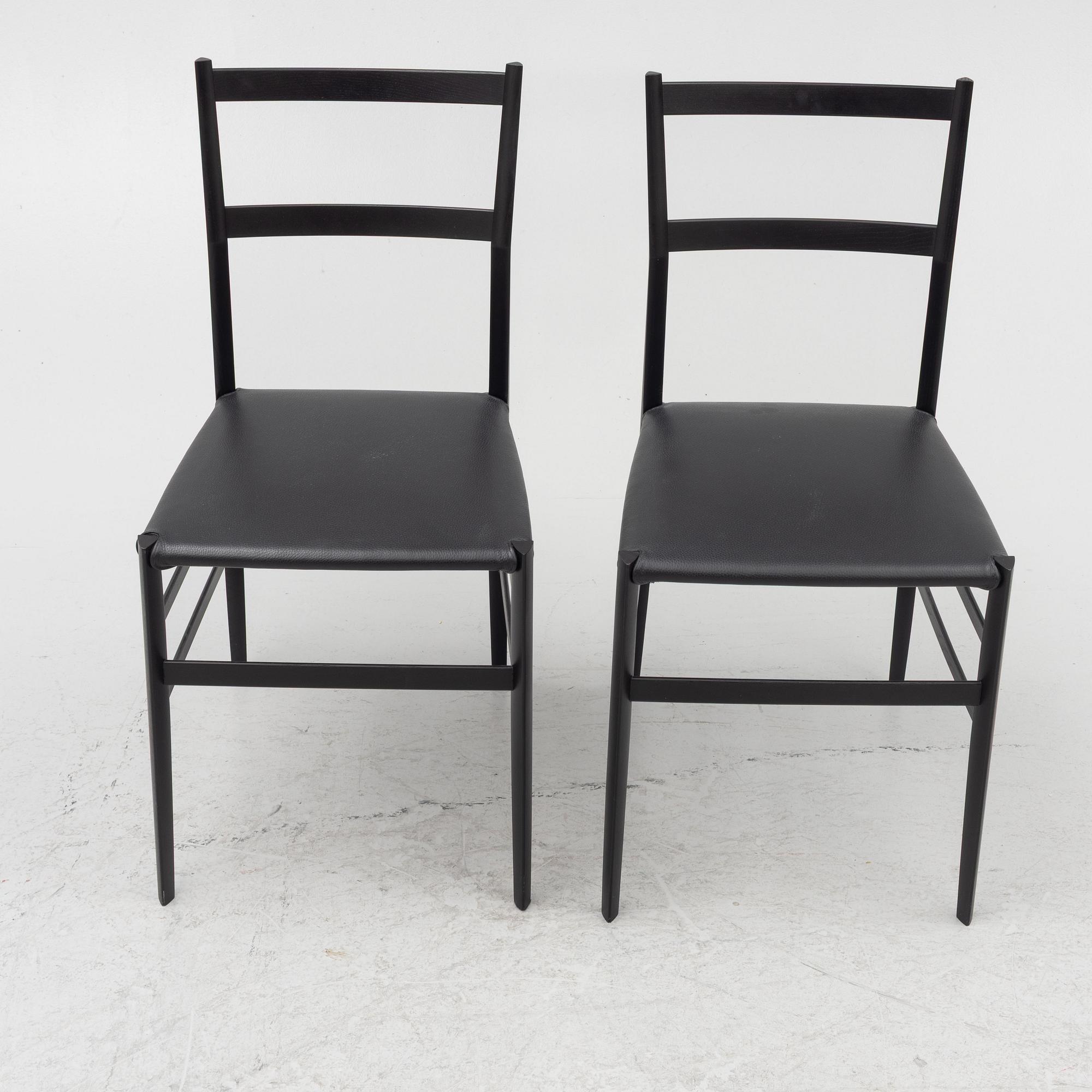 Gio Ponti, a set of two "Superleggera" chairs, Cassina, 21st century.