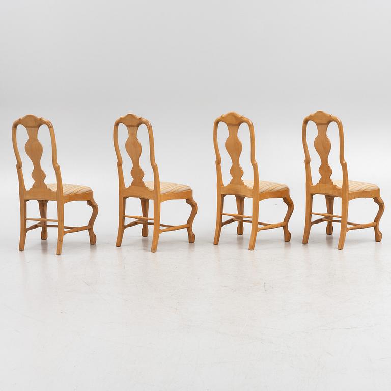 Dining table and chairs, 5 pieces, Rococo style, Karl i Tasre, Taserud, Arvika, Sweden, mid-20th Century.