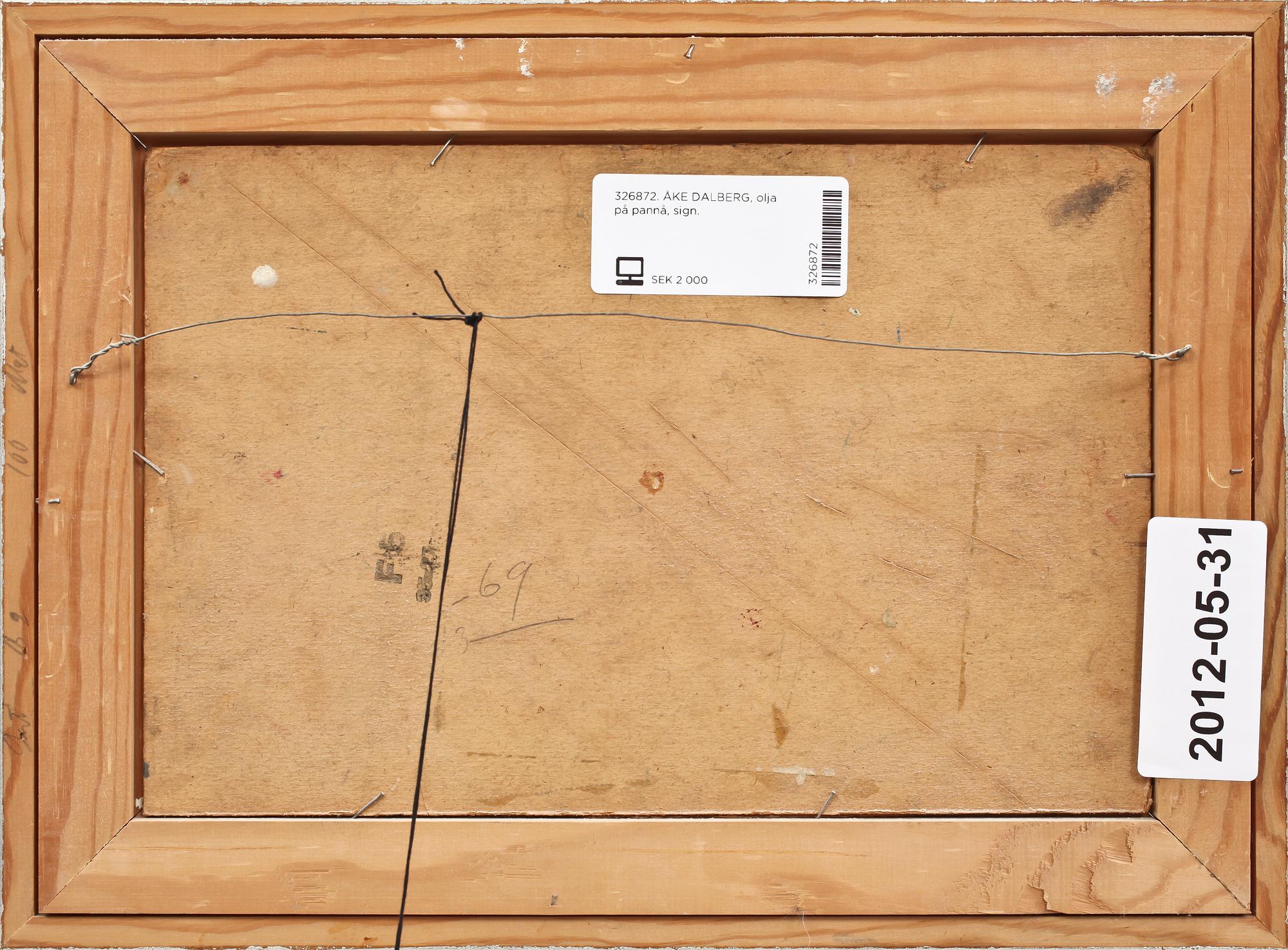 ÅKE DALBERG, olja på pannå, sign.